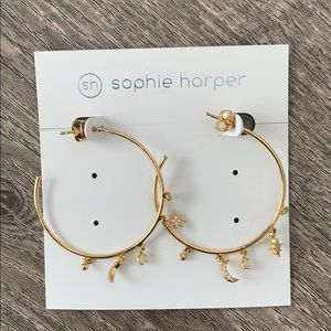 Sophie Harper Star and Moon Charm Hoops